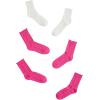 imageOYOANGLE Womens 3 Pairs Cable Knit Casual Crew Socks Stretchy Solid Simple SocksHot Pink White
