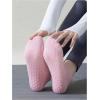 imageOYOANGLE Womens 3 Pairs Pilate Socks with Grips Non Slip Yoga Socks Athletic Sports Ankle SockBlack White Pink