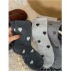 imageOYOANGLE Womens 4 Pairs Cute Heart Print Crew Socks Comfortable Breathable Ribbed SocksBlack White Grey