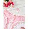 imageOYOANGLE Womens Crotchless Panties Bow Floral Lace Sheer Frilly Underwear Cut Out Low Rise BriefsPink