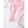 imageOYOANGLE Womens Crotchless Panties Bow Floral Lace Sheer Frilly Underwear Cut Out Low Rise BriefsPink