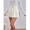 imageOYOANGLE Womens Glitter Sparkly Pleated Short Skirts Trendy Party Flared A Line Skater SkirtBeige