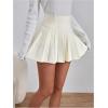 imageOYOANGLE Womens Glitter Sparkly Pleated Short Skirts Trendy Party Flared A Line Skater SkirtBeige
