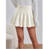 imageOYOANGLE Womens Glitter Sparkly Pleated Short Skirts Trendy Party Flared A Line Skater SkirtBeige