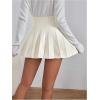 imageOYOANGLE Womens Glitter Sparkly Pleated Short Skirts Trendy Party Flared A Line Skater SkirtBeige
