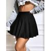 imageOYOANGLE Womens Glitter Sparkly Pleated Short Skirts Trendy Party Flared A Line Skater SkirtDark Black
