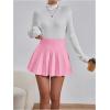 imageOYOANGLE Womens Glitter Sparkly Pleated Short Skirts Trendy Party Flared A Line Skater SkirtLight Pink