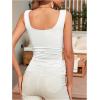 imageOYOANGLE Womens Going Out Top Sleeveless Summer Casual Fitted Tank Top TeeWhite