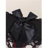 imageOYOANGLE Womens Lace Crotchless Panties Cut Out Bow Briefs Lace Trim Mid Rise UnderwearBlack