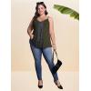 imageOYOANGLE Womens Plus Size Lace Trim Tank Top Sleeveless Loose Casual Cami TopArmy Green
