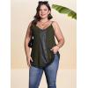 imageOYOANGLE Womens Plus Size Lace Trim Tank Top Sleeveless Loose Casual Cami TopArmy Green