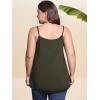 imageOYOANGLE Womens Plus Size Lace Trim Tank Top Sleeveless Loose Casual Cami TopArmy Green