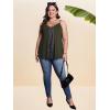 imageOYOANGLE Womens Plus Size Lace Trim Tank Top Sleeveless Loose Casual Cami TopArmy Green