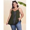 imageOYOANGLE Womens Plus Size Lace Trim Tank Top Sleeveless Loose Casual Cami TopArmy Green