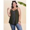 imageOYOANGLE Womens Plus Size Lace Trim Tank Top Sleeveless Loose Casual Cami TopArmy Green