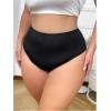imageOYOANGLE Womens Plus Size Seamless Thongs Mid Rise No Show Cheeky Underwear Breathable Comfy PantiesBlack