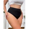 imageOYOANGLE Womens Plus Size Seamless Thongs Mid Rise No Show Cheeky Underwear Breathable Comfy PantiesBlack