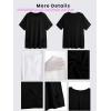 imageOYOANGLE Womens Plus Size Short Sleeve Round Neck Pocket Tee Shirt Basic Solid Loose Tunic TopsWhite