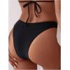 imageOYOANGLE Womens Ring Linked Bikini Bottoms High Cut Bathing Suit Swim Bottom SwimwearBlack