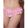 imageOYOANGLE Womens Satin Ruffle Panties Lace Trim Layered Silky Thongs Coquette Cheeky UnderwearPink