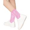 imageOYOANGLE Womens 1 Pair Cute Cartoon Print Crew Socks Simple Casual Lightweight SocksPink Heart Print