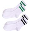 imageOYOANGLE Womens 2 Pairs Striped Trim Casual Crew Socks Simple Mid Calf SocksMulticolor