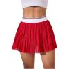 imageOYOANGLE Womens Color Block Workout Skirts Elastic Waist Tulle Pleated Skorts Athletic Tennis SkirtRed