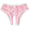 imageOYOANGLE Womens Crotchless Panties Bow Floral Lace Sheer Frilly Underwear Cut Out Low Rise BriefsPink
