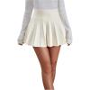 imageOYOANGLE Womens Glitter Sparkly Pleated Short Skirts Trendy Party Flared A Line Skater SkirtBeige