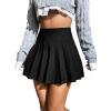 imageOYOANGLE Womens Glitter Sparkly Pleated Short Skirts Trendy Party Flared A Line Skater SkirtDark Black