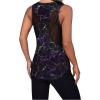 imageOYOANGLE Womens Graphic Print Mesh Sheer Tank Tops Sleeveless Yoga Athletic Running ShirtsBlack