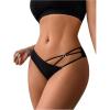 imageOYOANGLE Womens Rhinestone Sparkly Cut Out Briefs Breathable Soft Low Rise PantiesBlack