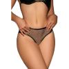 imageOYOANGLE Womens Ring Linked Cut Out Lace Sheer Briefs Heart Print Criss Cross Panties UnderwearBlack
