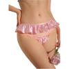 imageOYOANGLE Womens Satin Underwear Ruffle Trim Sheer Briefs Comfy Cute PantiesPink