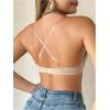 imageOYOANGLE Womens Deep U MultiWay Sexy Underwire Push Up Convertible Low Cut Plunge BraApricot