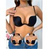 imageOYOANGLE Womens Deep U MultiWay Sexy Underwire Push Up Convertible Low Cut Plunge BraBlack