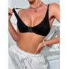 imageOYOANGLE Womens Front Close Bra Wireless Sexy Comfortable Seamless Bras No Padding BraletteBlack