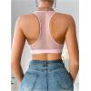 imageOYOANGLE Womens Heart Print Mesh Front Closure Wireless Bra Comfortable No Underwired Racerback BrasPink
