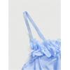imageOYOANGLE Womens Lingerie Set Lace Trim Bow Sheer Chemise Nightgown with Thongs Babydoll SleepwearBlue