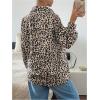 imageOYOANGLE Womens Cheetah Print Button Down Blouse Long Sleeve Collared Shirts Leopard Casual Loose Work TopsMulticolor