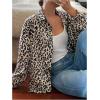 imageOYOANGLE Womens Cheetah Print Button Down Blouse Long Sleeve Collared Shirts Leopard Casual Loose Work TopsMulticolor