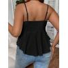 imageOYOANGLE Womens Plus Size Cami Casual Spaghetti Strap V Neck Asymmetrical Hem Tank TopBlack Solid