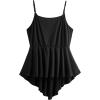 imageOYOANGLE Womens Plus Size Casual Sleeveless Cami Tank Tops Deep V Neck High Low Hem Babydoll CamisoleBlack