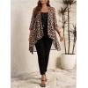 imageOYOANGLE Womens Plus Size Cheetah Print Kimono Cardigan Open Front Asymmetrical Hem Beach Cover UpBrown