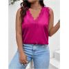 imageOYOANGLE Womens Plus Size Floral Lace Scallop Trim Tank Top V Neck Sleeveless Summer Solid TopsHot Pink