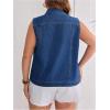 imageOYOANGLE Womens Plus Size Sleeveless Denim Jacket Vintage Button Down Jean Vest CoatMedium Wash