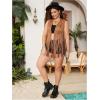 imageOYOANGLE Womens Plus Size Suede Fringe Vest Sleeveless Rivets Boho Tassel Hippie Jacket OuterwearBrown
