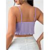 imageOYOANGLE Womens Plus Size Twist Front Ruched Cami Crop Tops Spaghetti Strap Slit Hem CamisolePurple