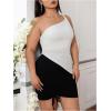 imageOYOANGLE Womens Plus Size Twist One Shoulder Tank Top Sleeveless Ruched Asymmetrical TopsWhite