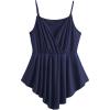imageOYOANGLE Womens Plus Size Casual Sleeveless Cami Tank Tops Deep V Neck High Low Hem Babydoll CamisoleNavy Blue
